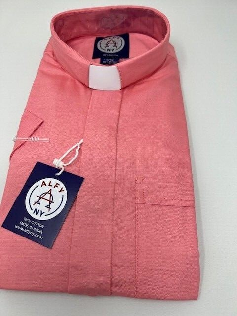 Men's SHORT SLEEVE Premium CLERGY Shirts ,CATHOLIC, PRIEST shirts 100% COTTON