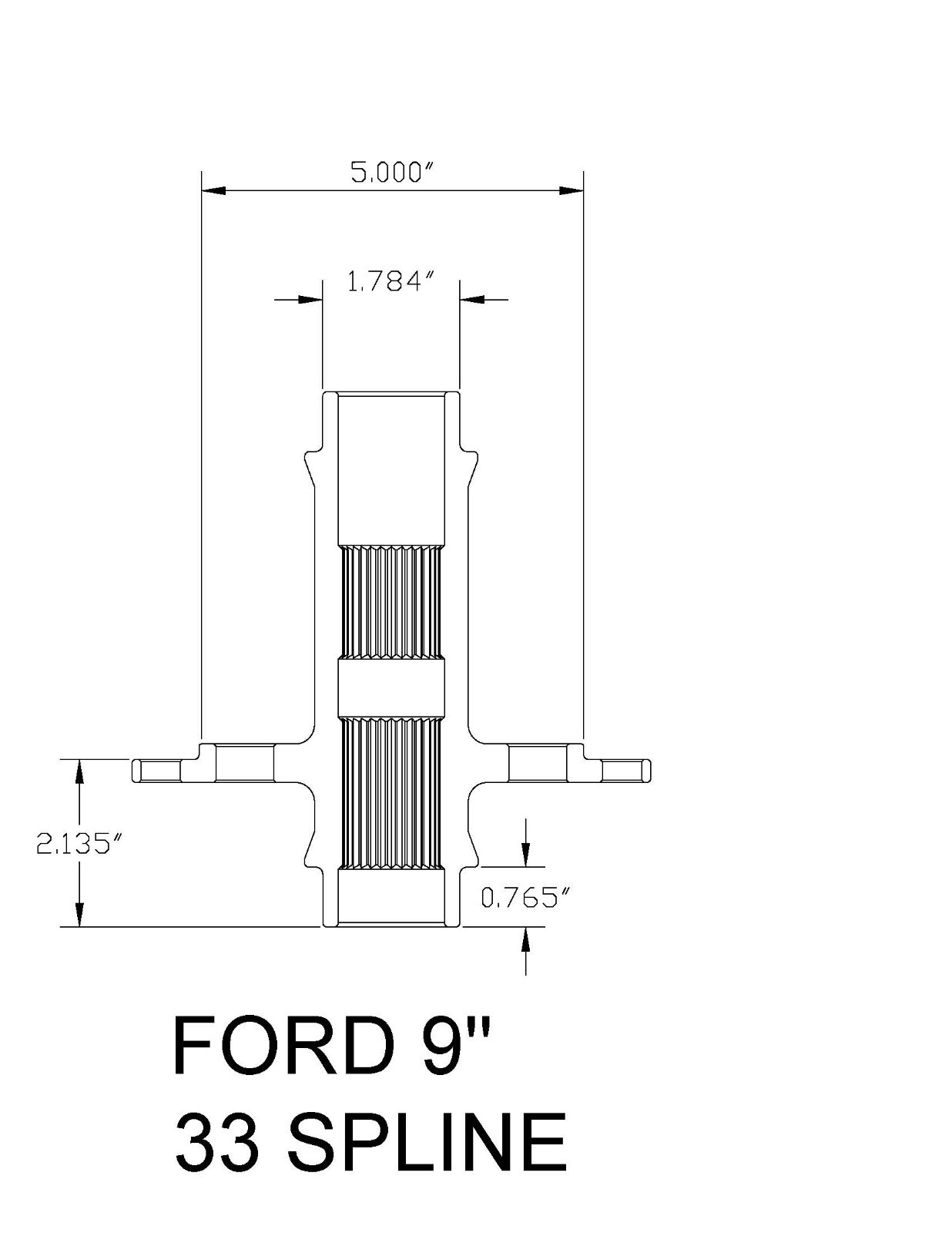 9 inch Ford 33 spline full steel spool 1.78" journal size