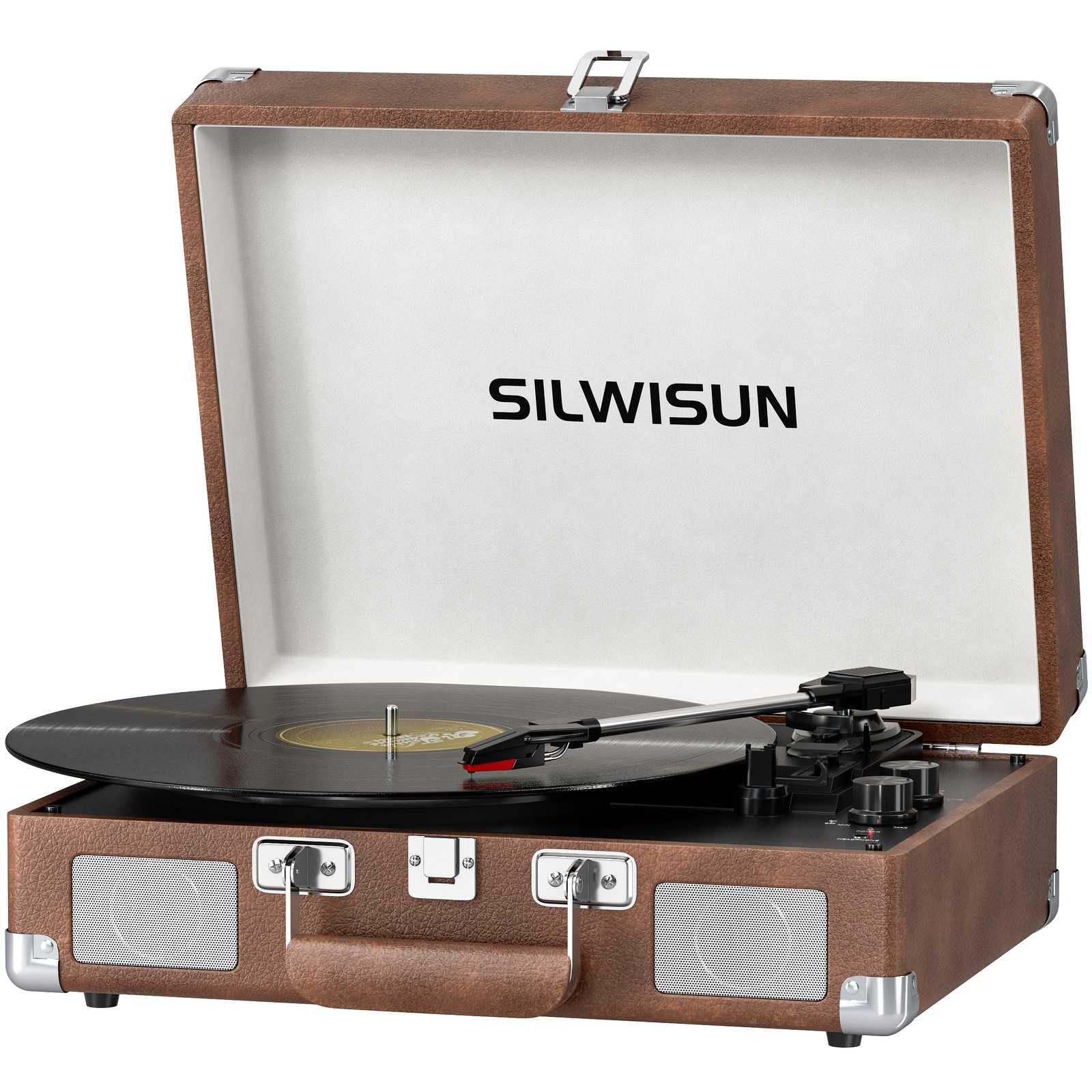 Vinyl Record Player Bluetooth Vintage 3-Speed Portable Suitcase Turntables