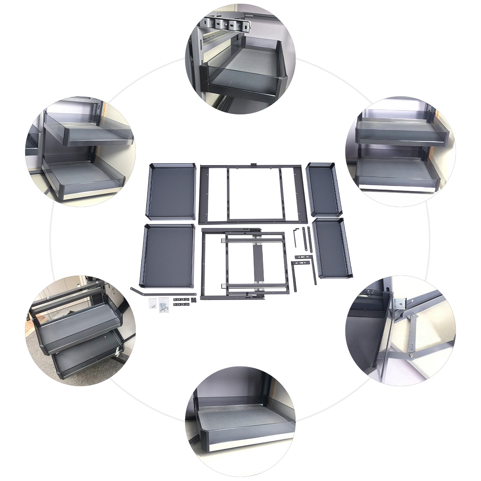 14" Blind Corner Pull Out, Universal Mount Right or Left, Soft Close, New In Box