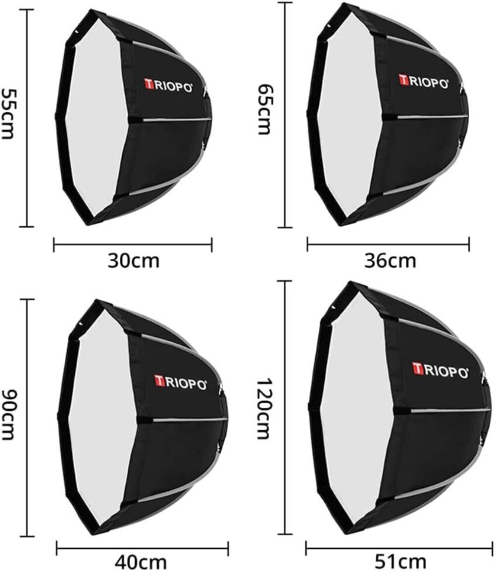 US TRIOPO K2-65 65cm/25.6'' Foldable Octagon Bowens Softbox Fr Godox SL60W SK400