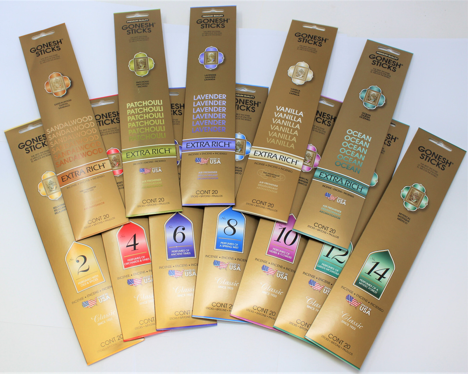 Gonesh Premium Incense Sticks 20 Pack: Choose Scent BUY 4 GET 4 FREE (8 IN CART)