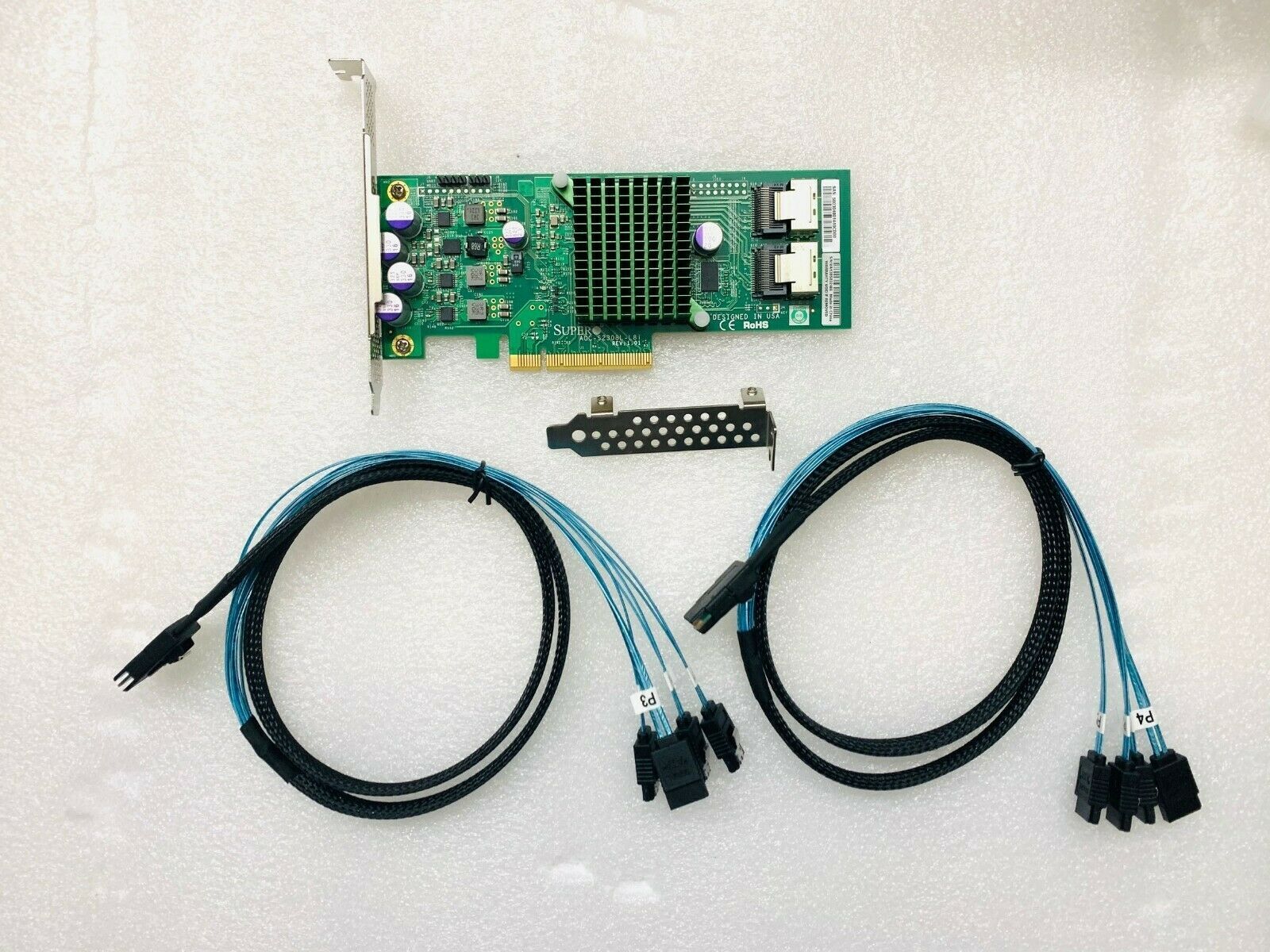 SuperMicro 9207-8I P20 8 Ports IT Mode PCIe 6Gb/s + 2*90CM SFF8087 SATA Cable US