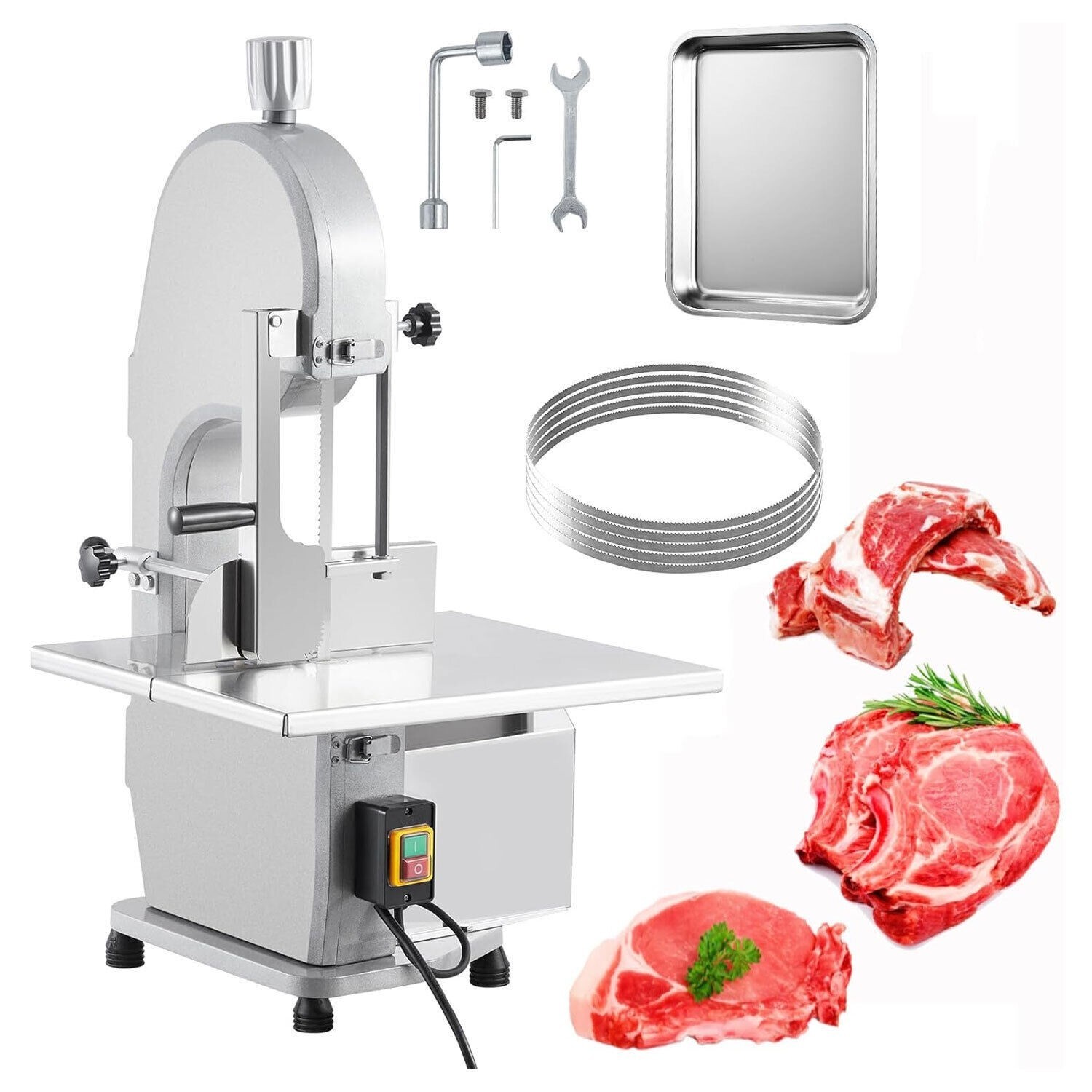 1500W Commercial Bone Cutting Machine Frozen Meat Cutter Saw Electric Bandsaw