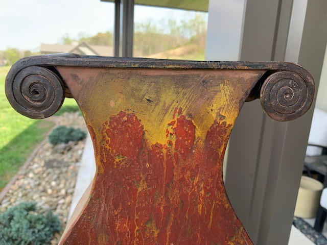 Vintage Heavy Metal Umbrella Stand 18" Tall Rustic Pattern