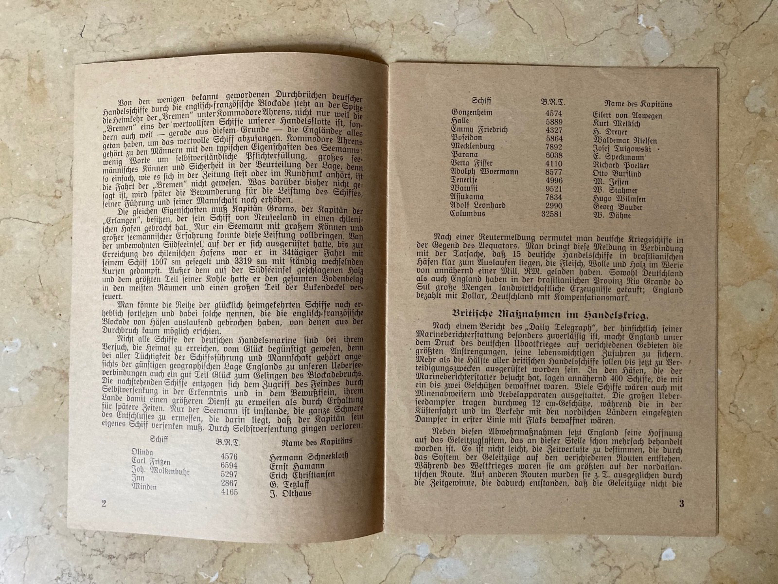 OFFICIAL! WW2 GERMAN MERCHANT NAVY INFO. BOOK FOR MILITARY/POLITICAL ISSUES 1940