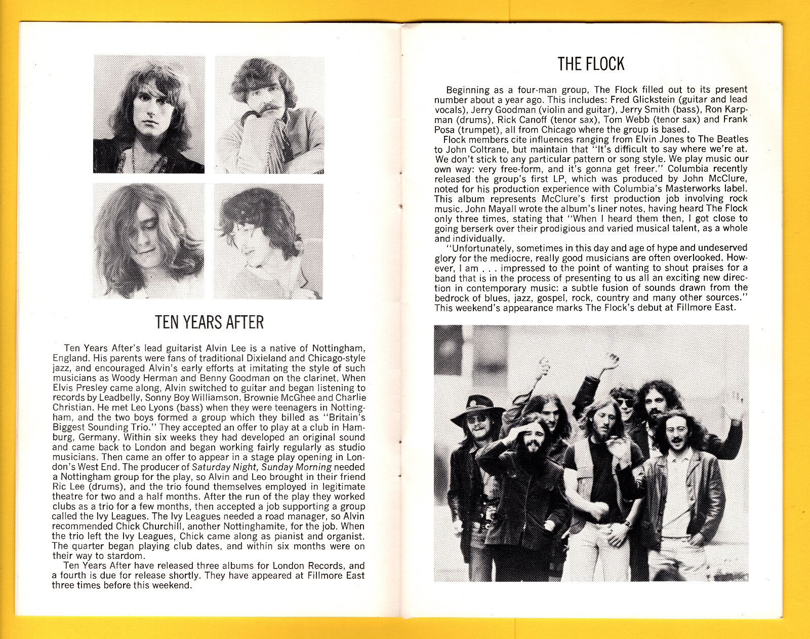 Ten YearS After Mother Earth BiLL Graham FiLLmore EaSt 1968 Program