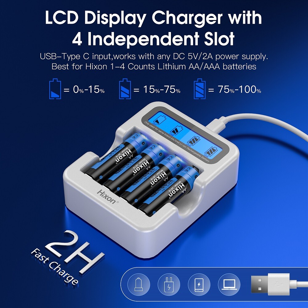 Hixon 1.5V AA Lithium Rechargeable Batteries 3500mWh AA Batteries for Blink Lot