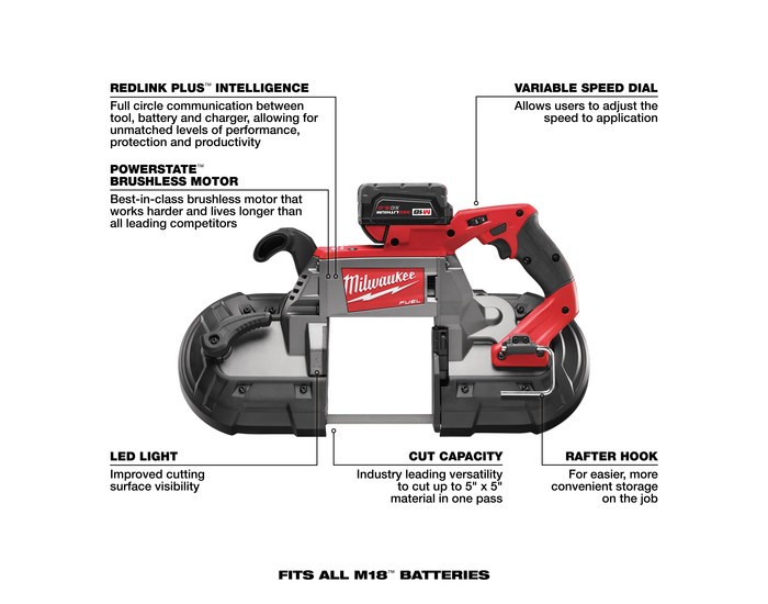 Milwaukee 2729-22 M18, Fuel Deep Cut Saw 2 Batteries and charger