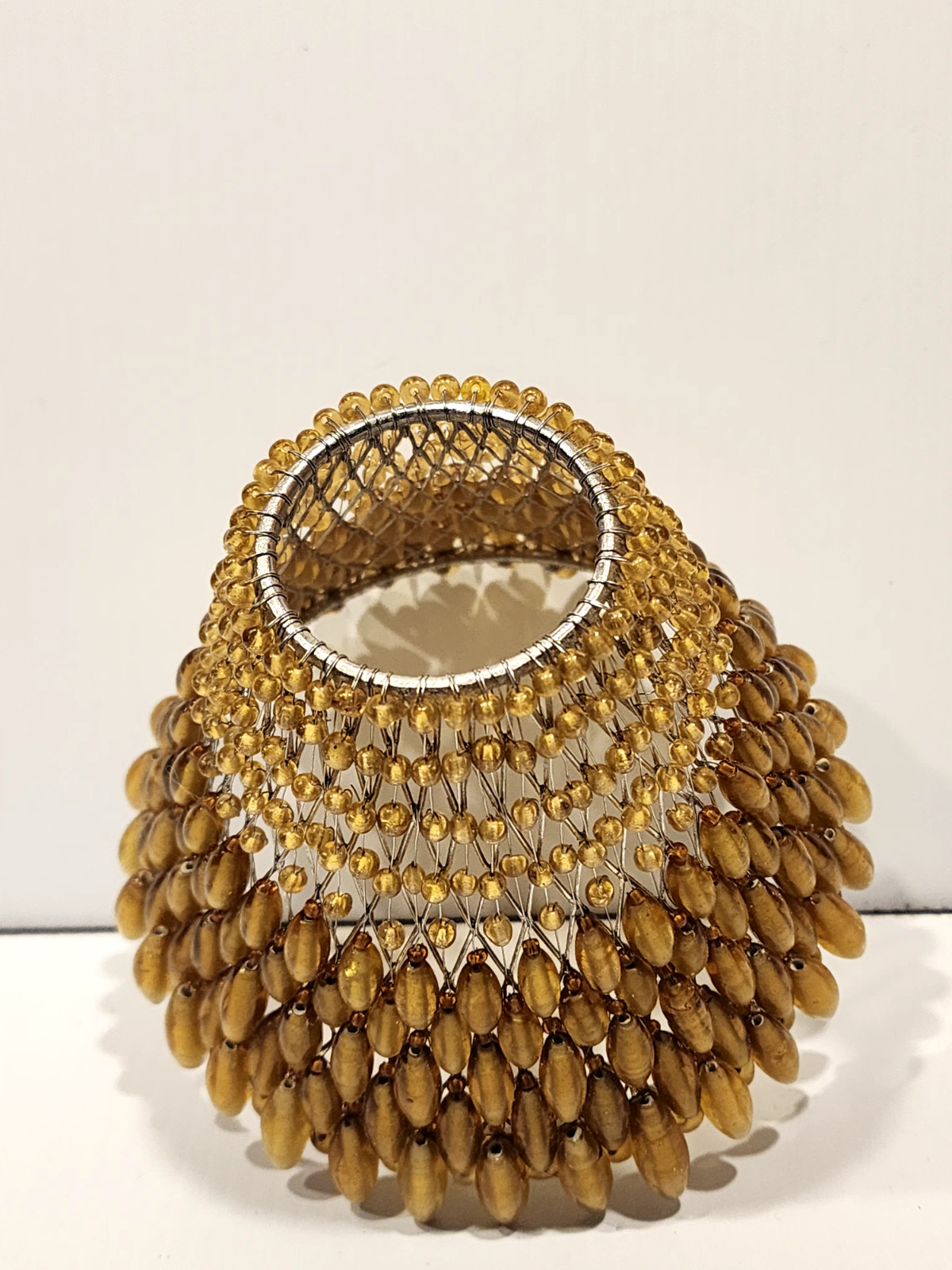 Pottery Barn Amber beaded Candle Lamp Shade