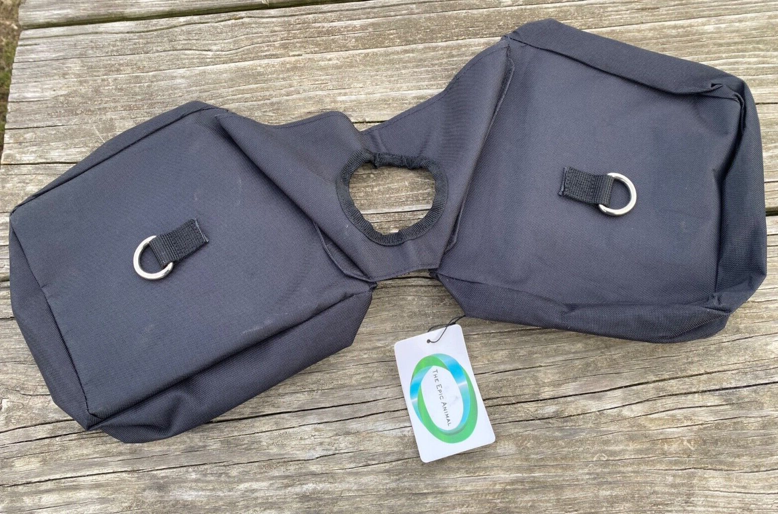 Black waterproof nylon Western saddle horn bag w/multiple pockets