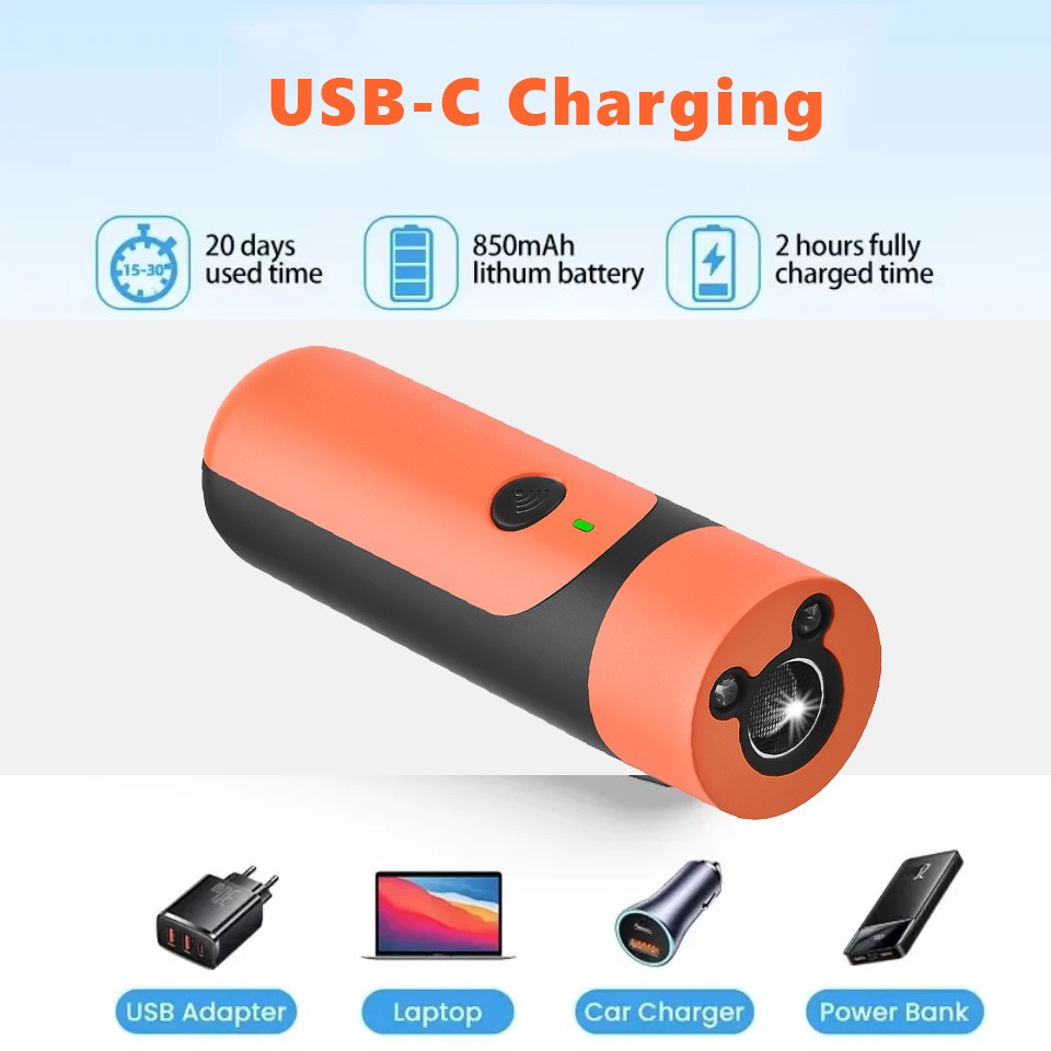 Humane Dog Train Tool Anti-Barking Portable UltraSonic Repeller Flashlight 50Ft