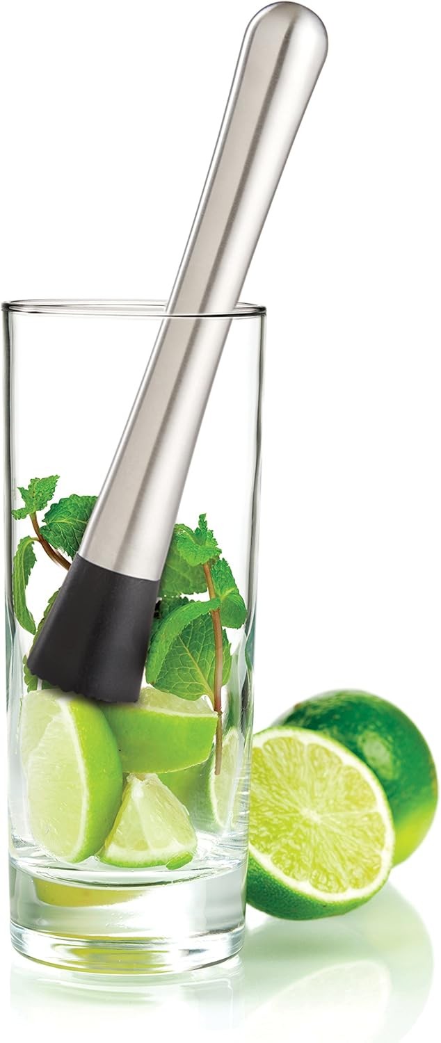 HIC Kitchen Bar Muddler, Stainless Steel, BPA Free Steel