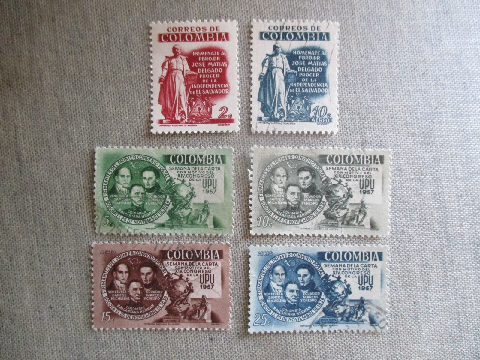 Colombia, Scott# 675, C301, 676-677, C302-C303,used