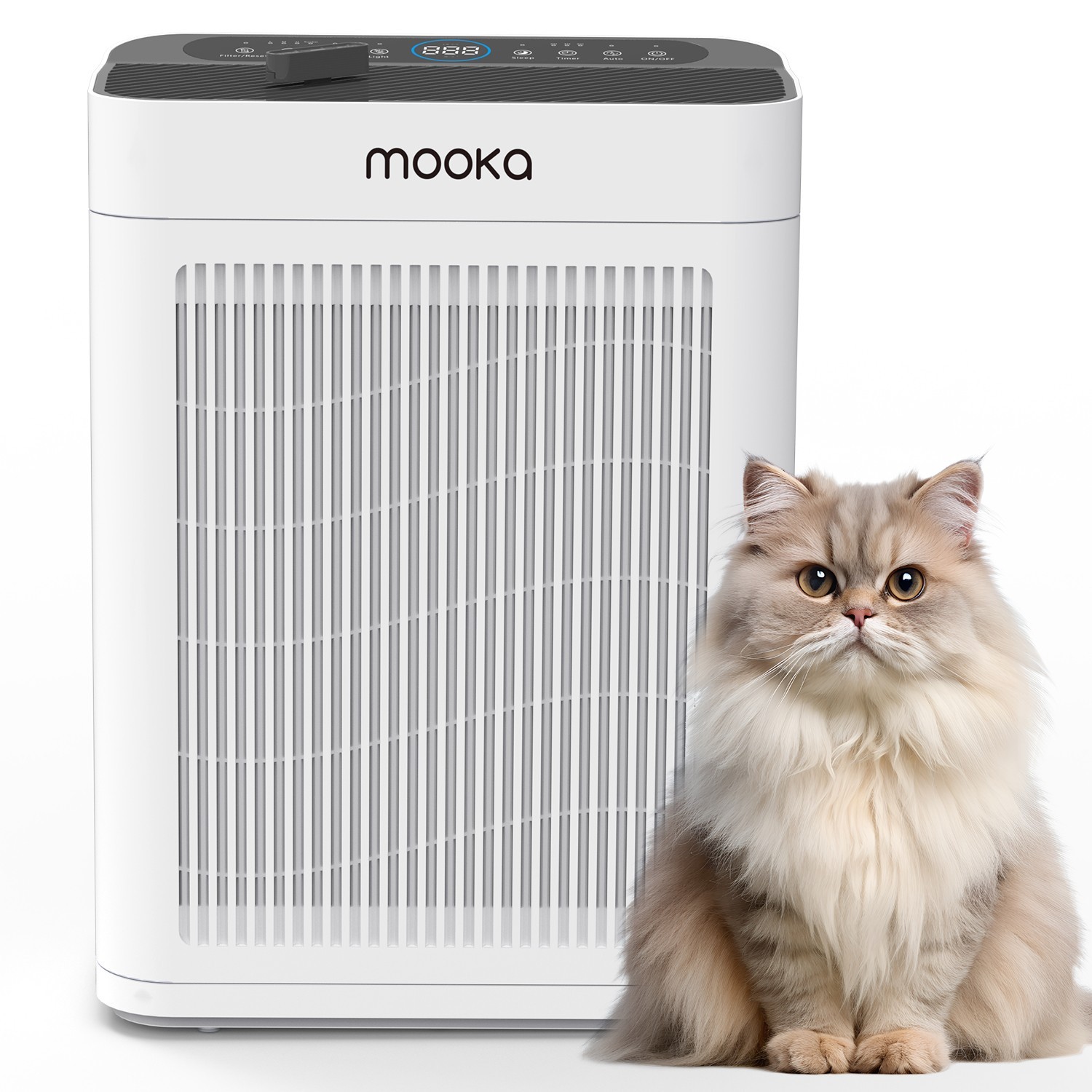 MOOKA Air Purifiers for Home Large Room 2200Sq.Ft w/ Washable Filter Dual Intake