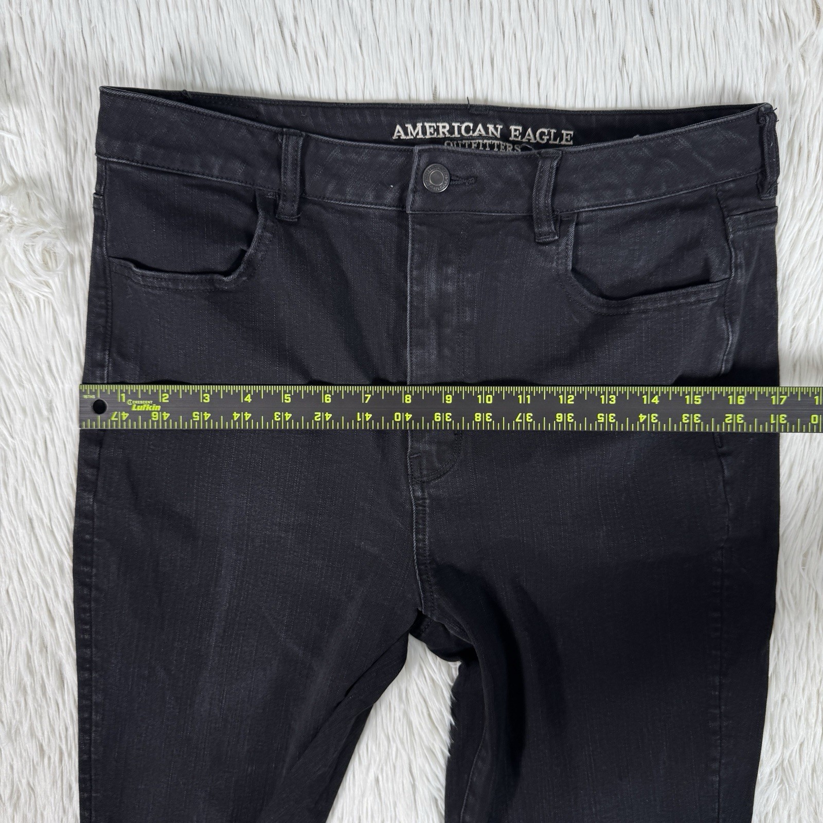 American Eagle Black Super High-Rise Jegging Denim Jeans Women's Size 14R