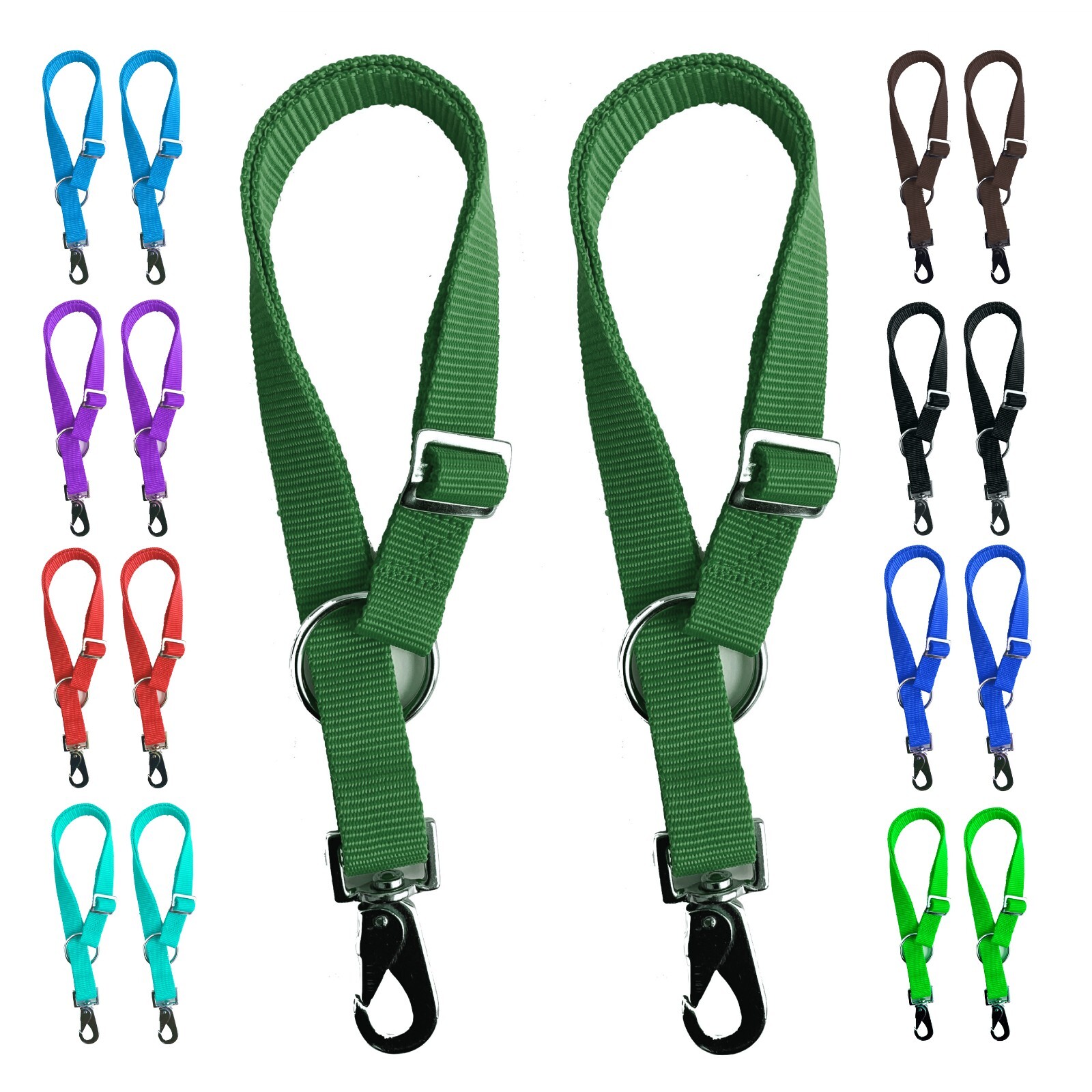 Majestic Ally Pack of 2 Horse Water Bucket Strap Hangers - Adjustable 18” to 30”
