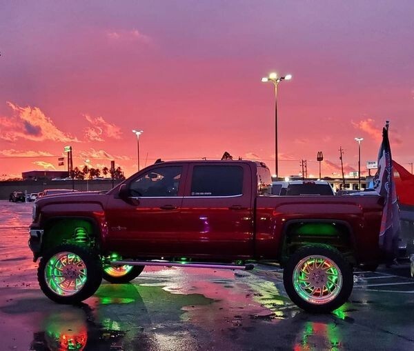 17.5" x4PCS Wheel Lights for Truck CHASING Quad Row LEDs Brightest APP + Remote