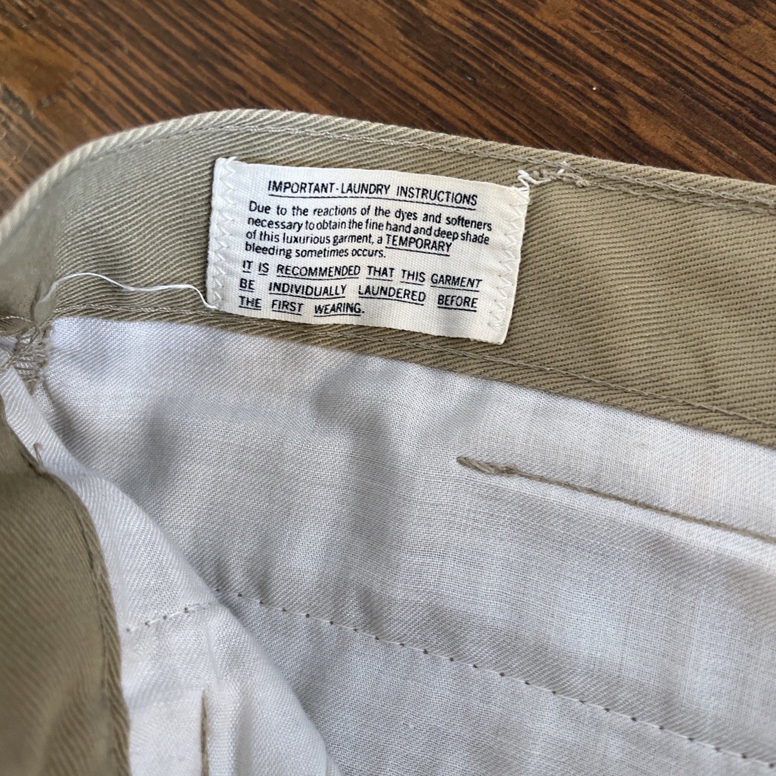 Vintage 70s Mens Bell Bottom Flare Pants Tan Cotton Waist 30 Inseam 31 Wright