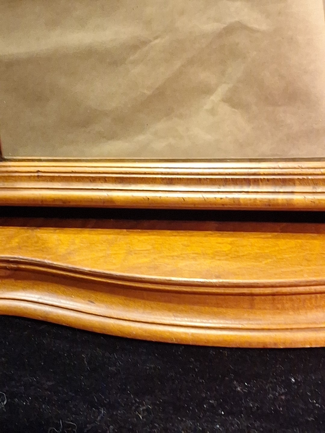 Antique Wood Tabletop Vanity Dressing Table with Falconer Durever Swivel Mirror