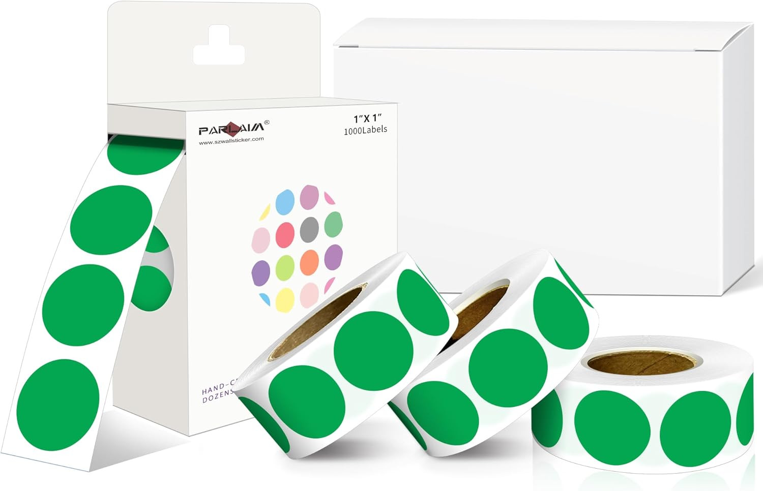 1" Round Color-Coding Dot Labels, 1000 Stickers on a Roll