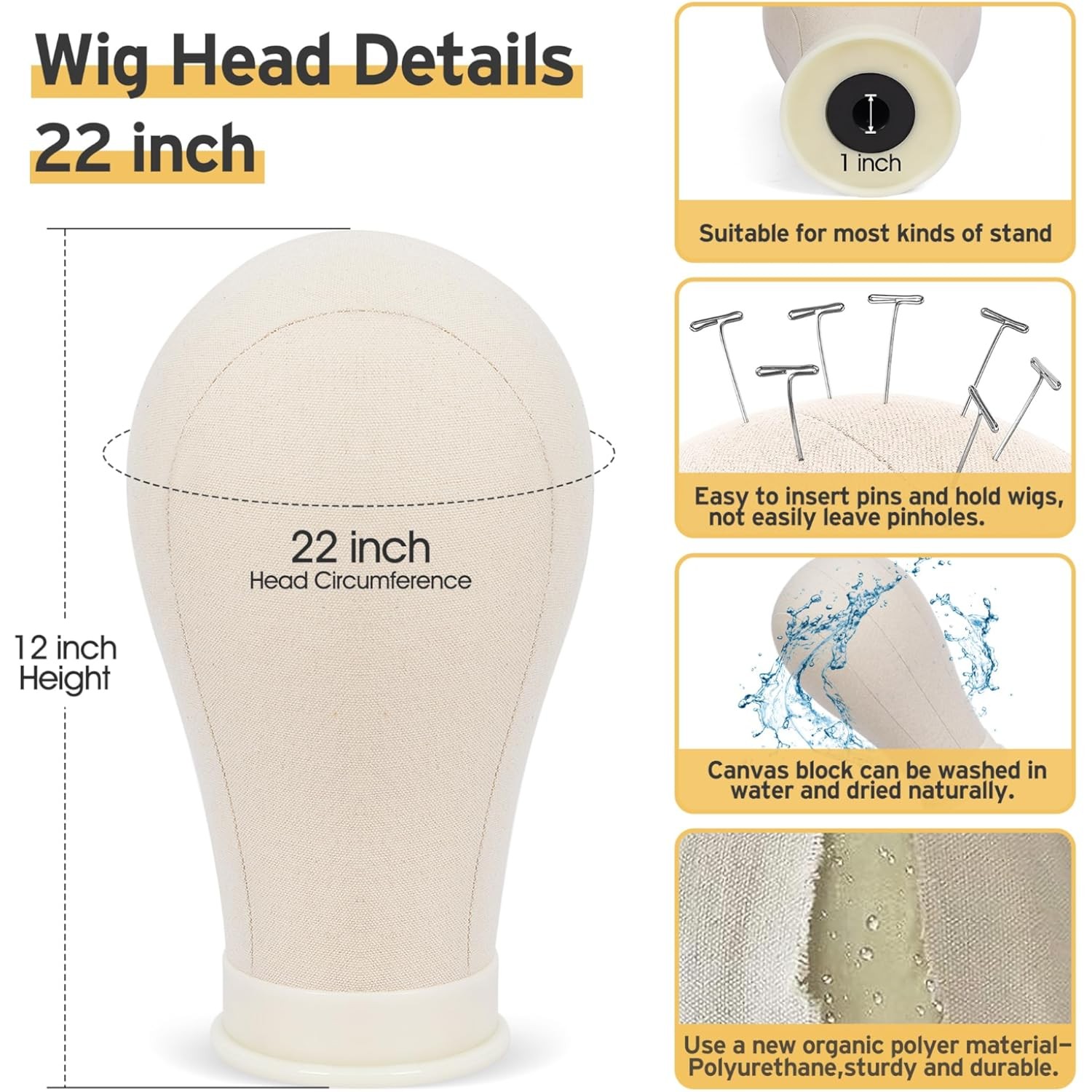 Professional Tripod Reinforced Wig Mannequin Stand Display W/Head Set Adjustable