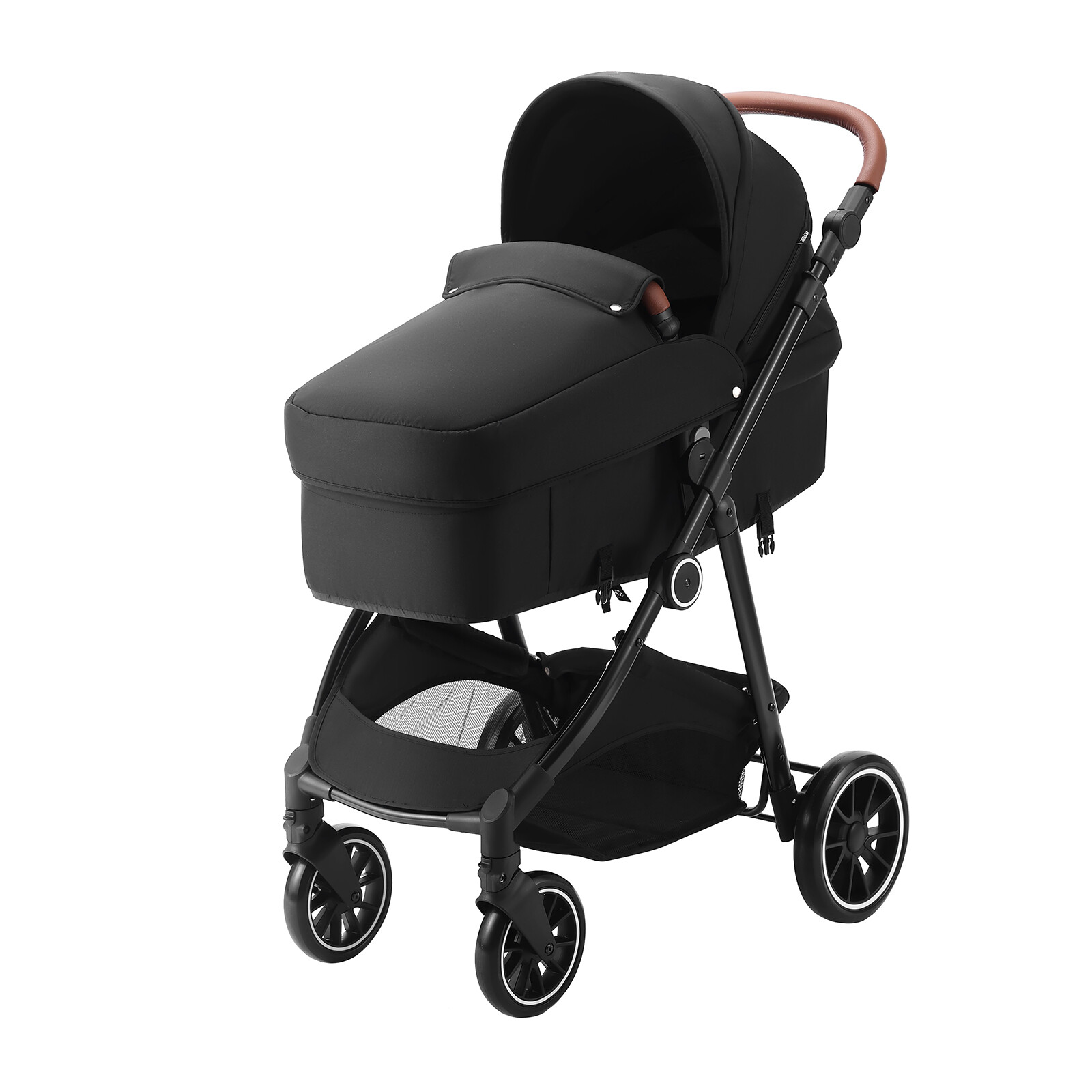 VEVOR Convertible Baby Infant Stroller Foldable Pushchair with Bassinet Black