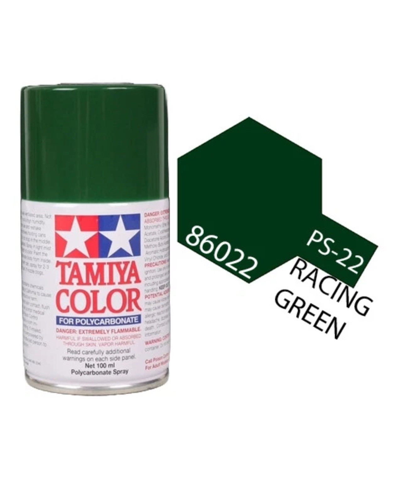 Tamiya 86022 PS-22 Racing Green Polycarbonate Spray Paint 100ml TAM86022 NEW