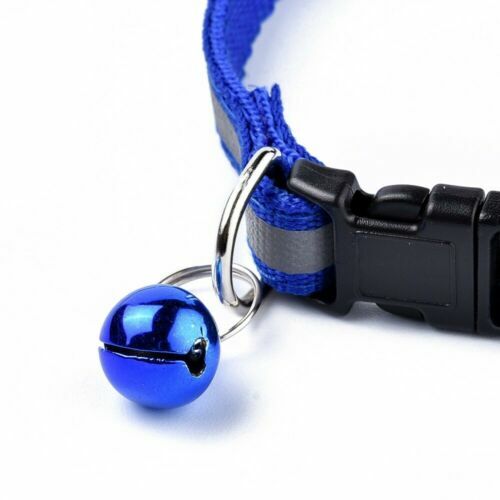 Reflective Nylon Cat Safety Collar with Bell for Cat Kitten Small Dog adjustable