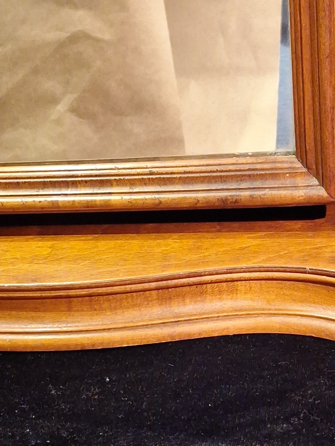 Antique Wood Tabletop Vanity Dressing Table with Falconer Durever Swivel Mirror