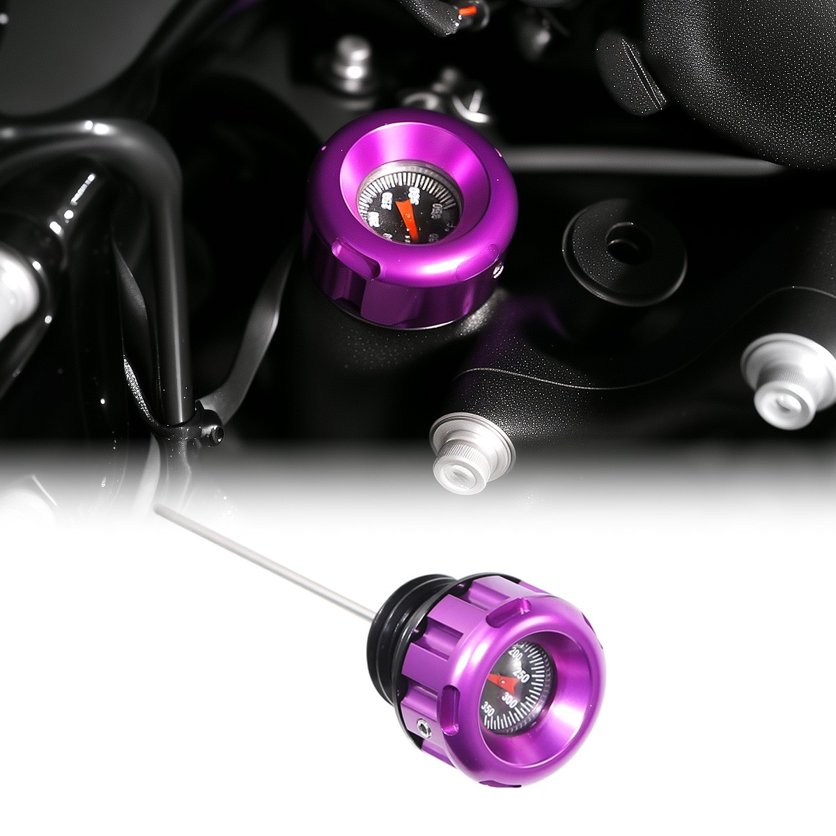 Purple Oil Temperature Dipstick For Harley 2017-2025 Touring Road Glide FLTRX