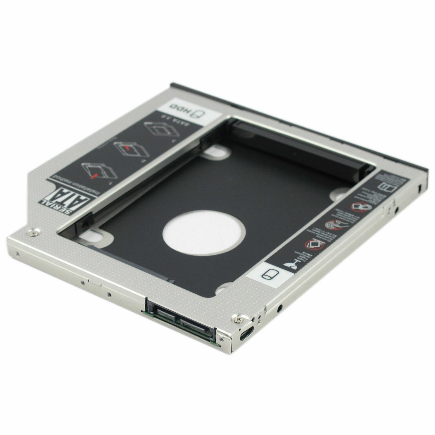 9.5mm Universal For SATA 2nd HDD SSD Hard Drive Caddy CD/DVD-ROM Optical Bay New