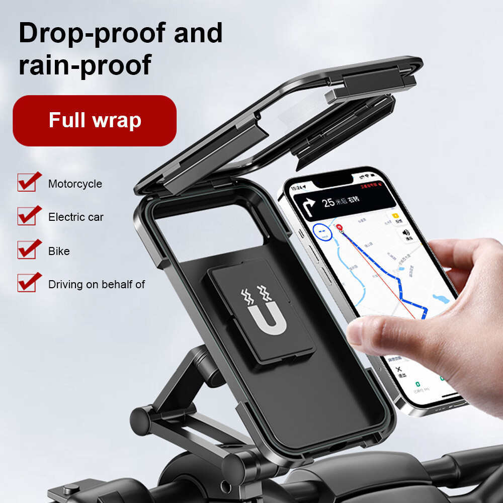 Motorcycle Bike Handlebar Phone Mount Holder Waterproof Case for iPhone Samsung