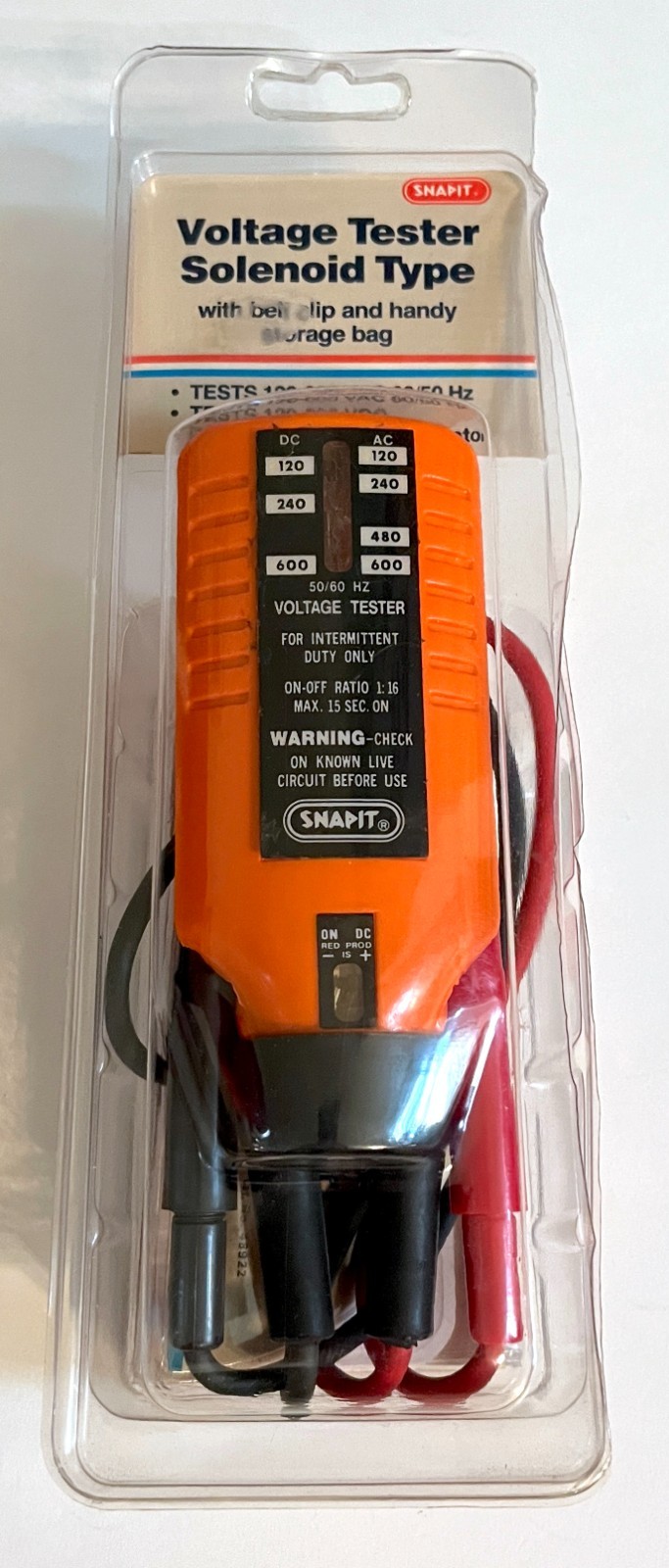 SNAPIT Voltage Tester Solenoid Type 1986 #48922 w/Instructions & Storage Bag