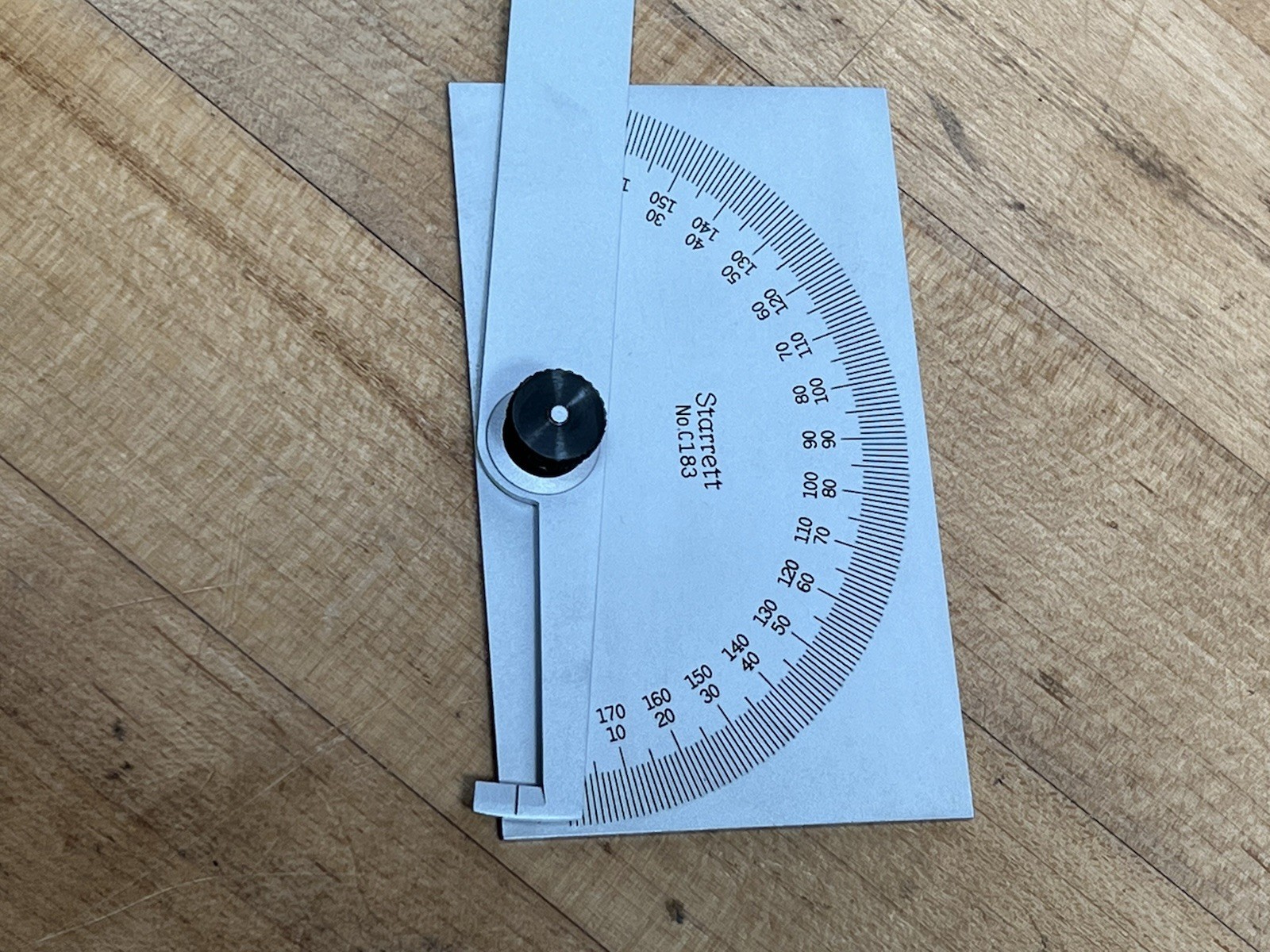 STARRETT C183 Manual-Reading Chrome Protractor EDP: 50672 - 1° Grad. - NEW -USA