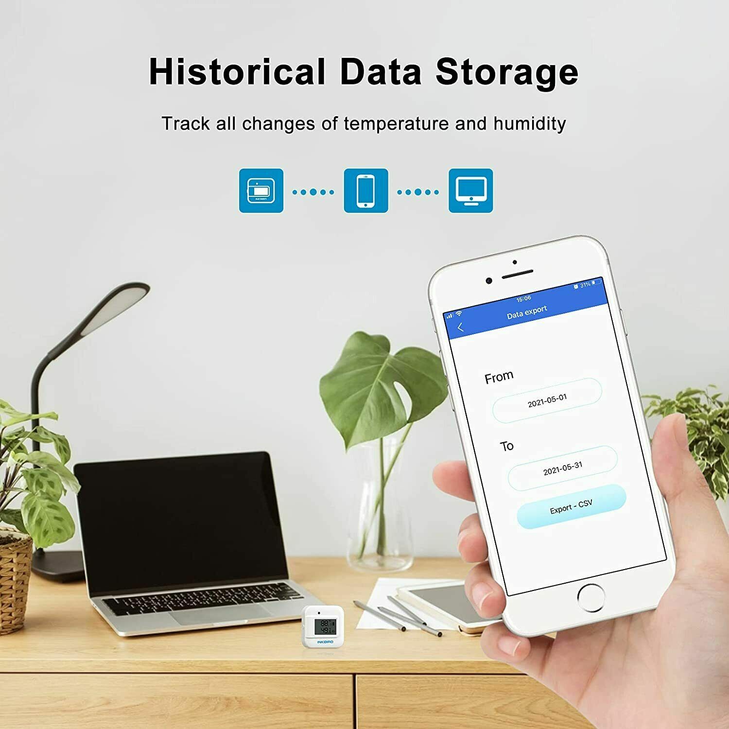 Data Logger Bluetooth Temperature Humidity Thermometer Recorder lizard Terrarium