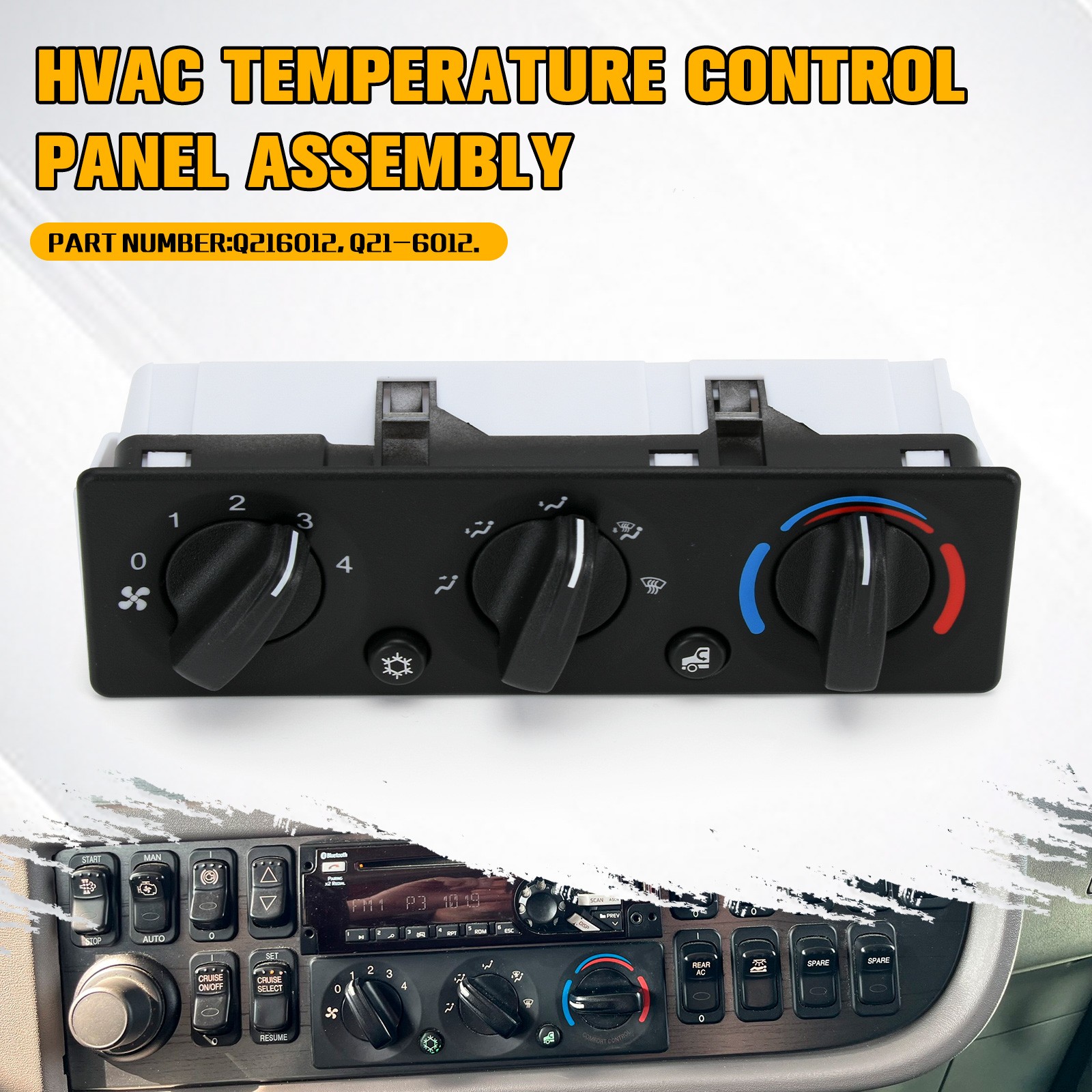 A/C Heater Climate HVAC Control Module Panel For Peterbilt 2008-2015 Q21-6012