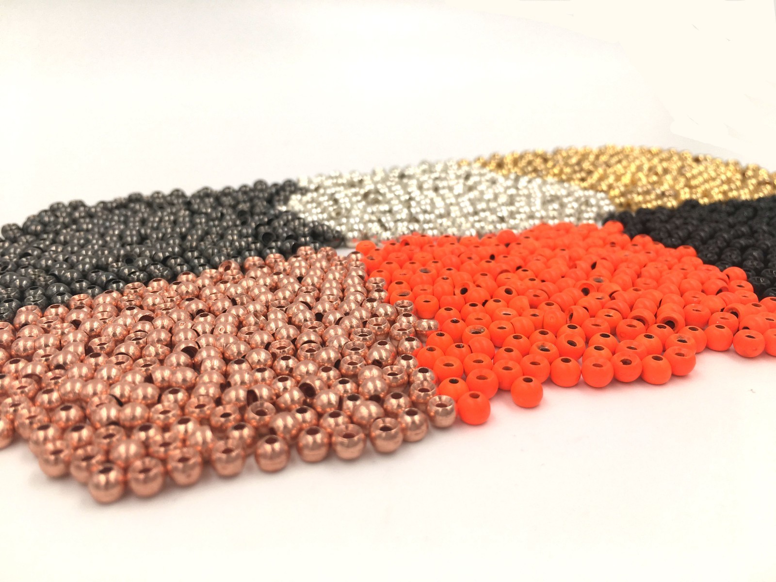 100 Round Tungsten Beads Copper Black Gold Silver Orange 7 Sizes 6 Colors