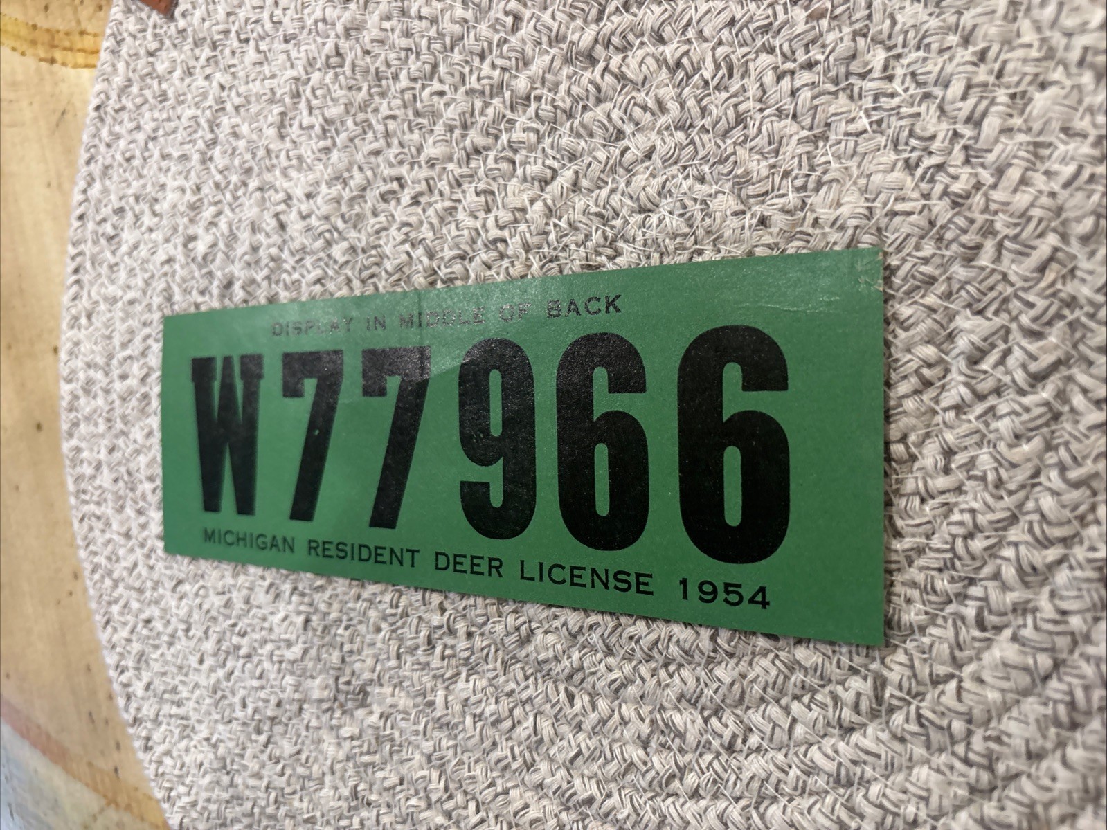 1954 Michigan Resident Deer License