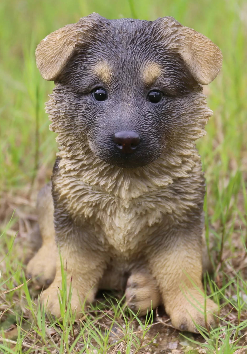 German Shepherd Puppy Garden Dog Statue Lawn Patio Outdoor Indoor Brown Med