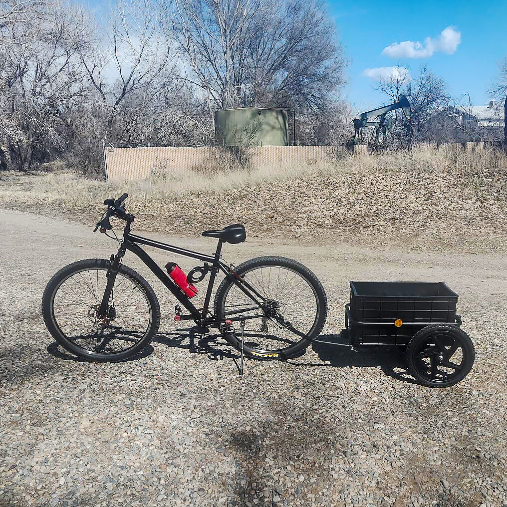 Xspec 2-in-1 Bike Cargo Trailer Pushcart with Tow Hitch and Removable Handlebar