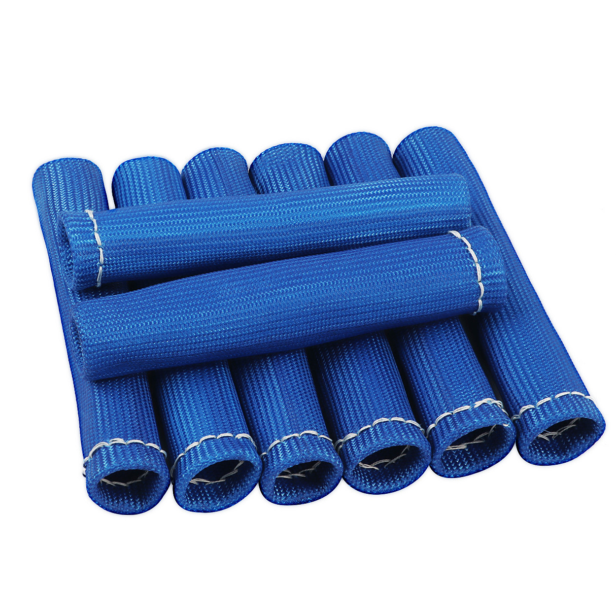 Spark Plug Wire Boots Heat Shield Protector Sleeve 2500 Degree 6 Inch Blue 8Pcs