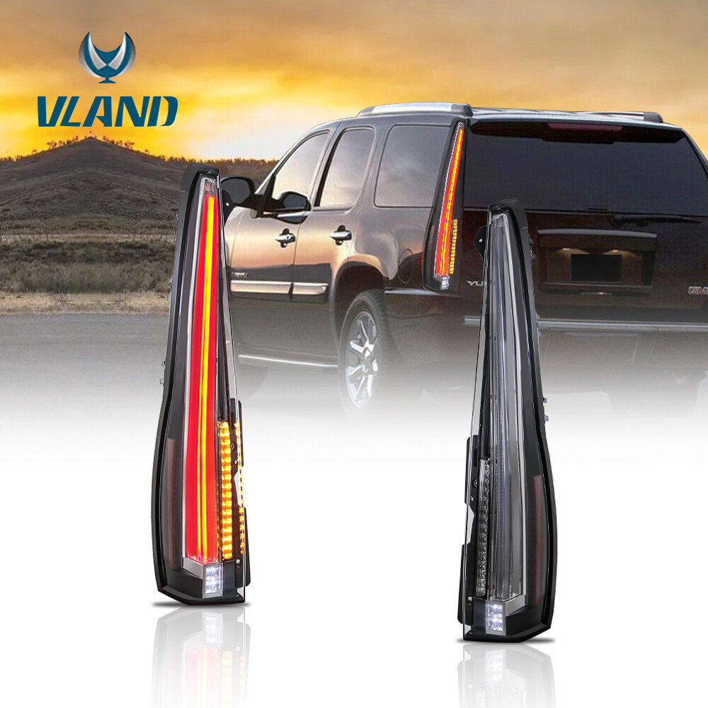 VLAND Clear LED Rear Tail Lights For 07-2014 Chevy Tahoe Suburban 1500/GMC Yukon