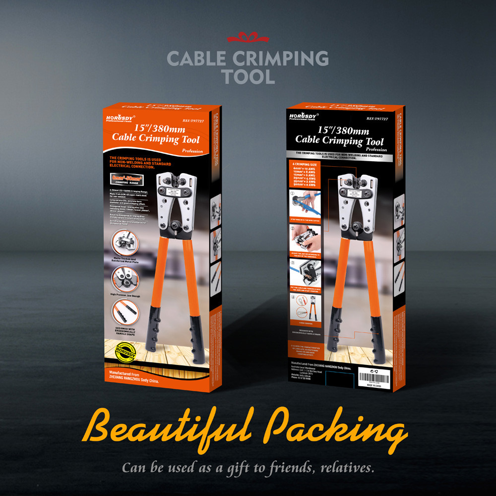 Cable Lug Crimping Tools Hand Electrician Pliers Crimper Wire Cable 6-50mm² 10-0