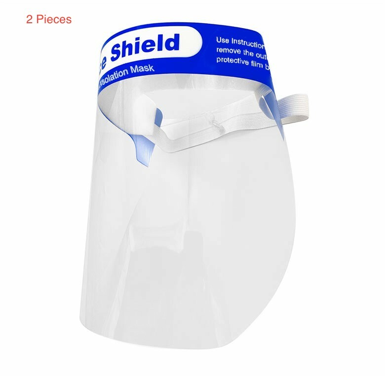 2 PCS Safety Full Face Shield Reusable Washable Protection Cover Face Mask