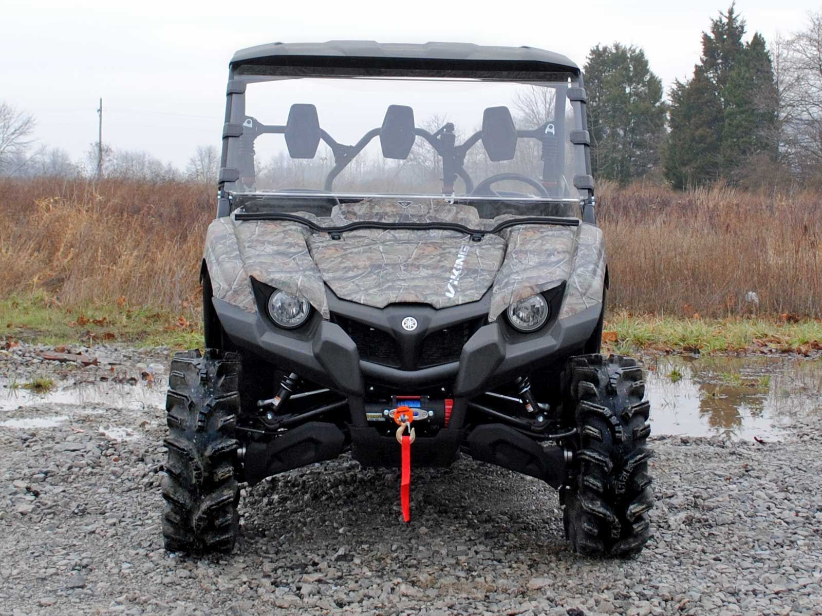 SuperATV Heavy Duty Full Windshield for Yamaha Viking / VI (2014+)