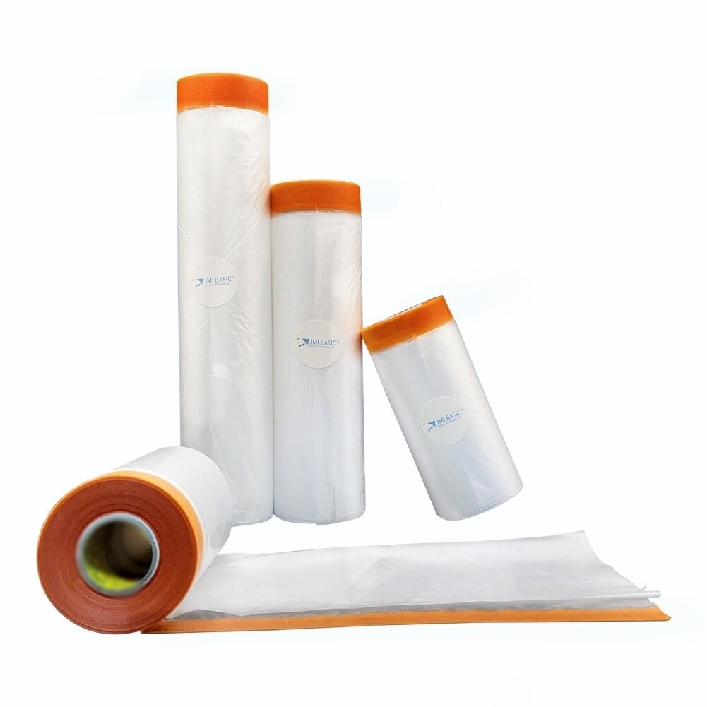 Pre taped Masking Paper - Car Painters Plastic Orange Automotive Paint Tape Film