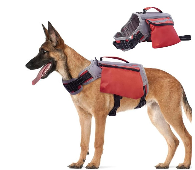 Dogs Nylon Backpack w/Side Pockets for Walking Training Running Med Size Dog NWT