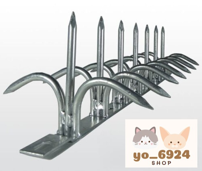 Shinobi Stealth Outdoor Security Fence 5.1in silver With Claws On Both Sides