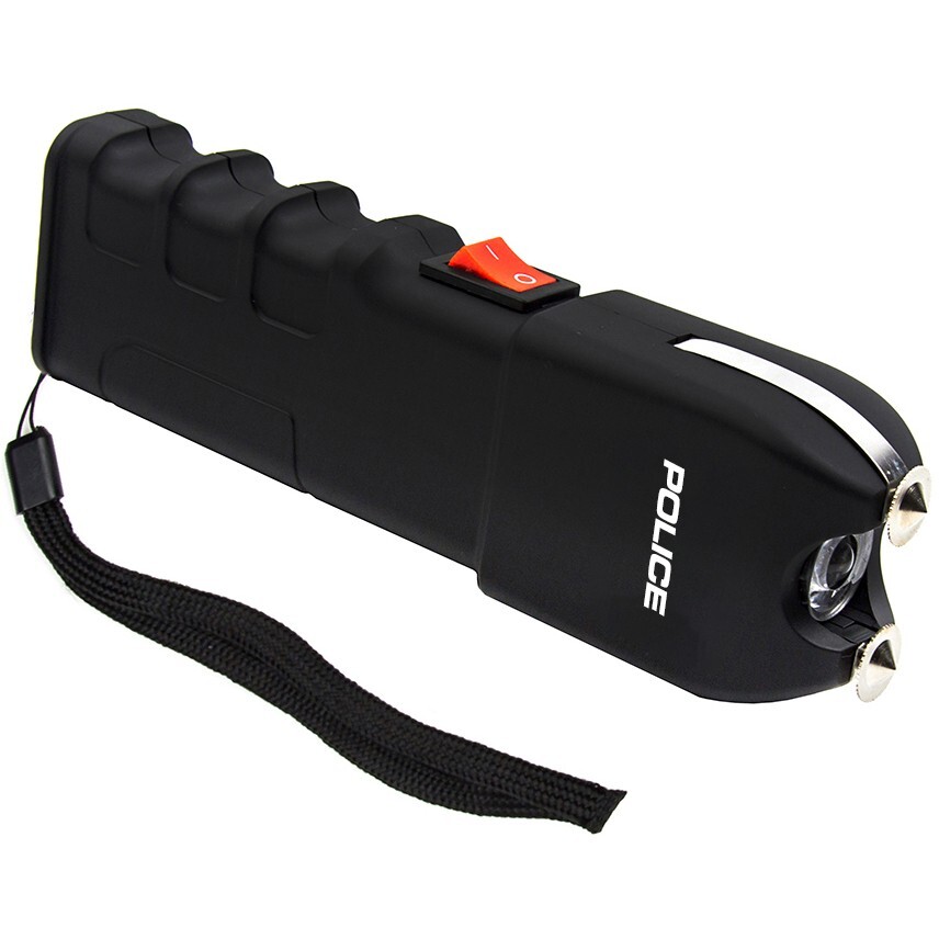 POLICE Stun Gun 928-700 BV Heavy Duty Rechargeable LED Flashlight Black